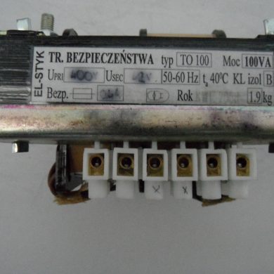 Transformator bezpieczeństwa TO 100, Moc 100VA