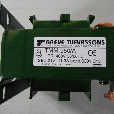 Transformator jednofazowy TMM 250/A  400V, 21V